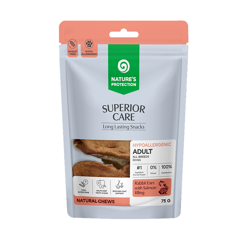 Nature's Protection White Rabbit Ears With Salmon 75g
