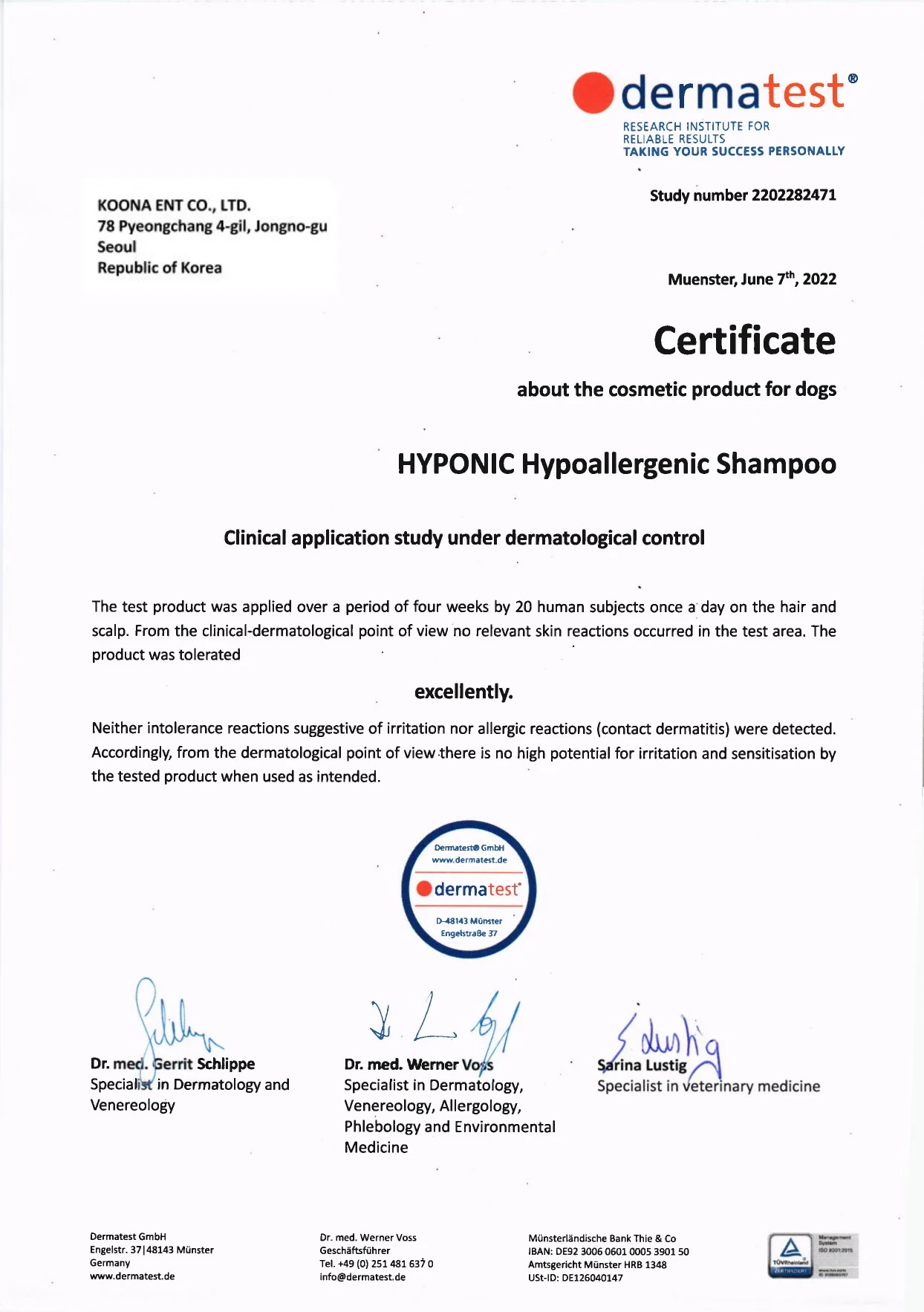 HYPONIC Hypoallergenic Shampoo for White Coats – Hipoalergeni šampon za bijelu dlaku, 300 ml - Image 2