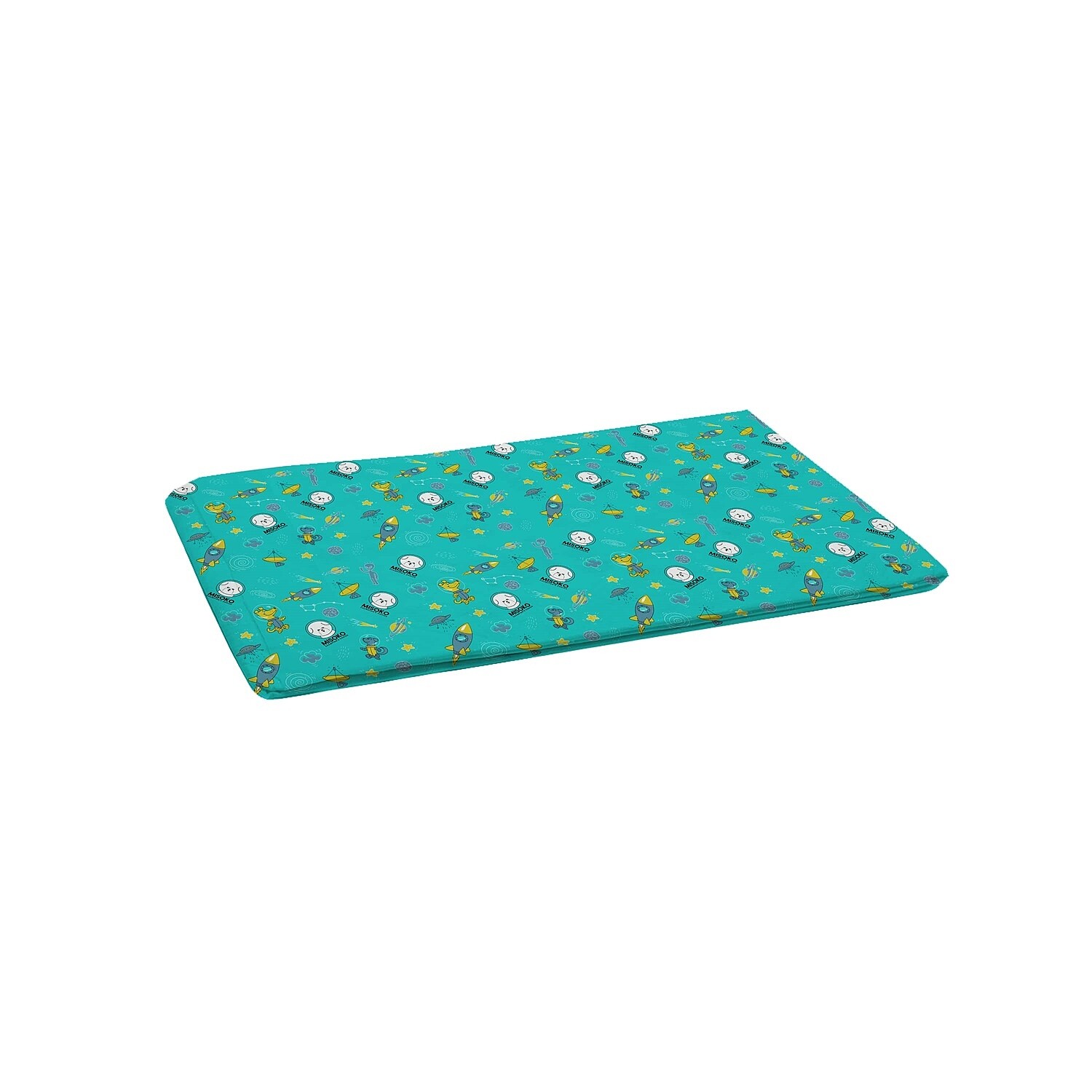 MISOKO reusable pad for pets with rockets, mint colour, 80x140 cm, 2 pcs. set-višekratne upijajuće podloge za pse