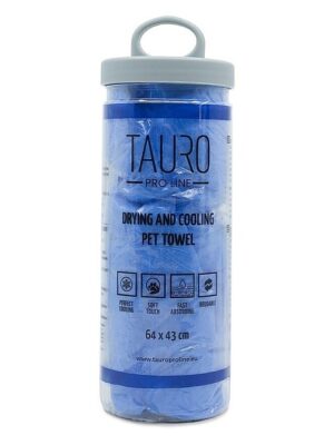 TAURO PRO LINE Drying and cooling pet towel, 64x43 cm blue– Superupijajući ručnik