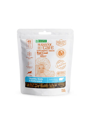 NATURE'S PROTECTION SUPERIOR CARE complementary grain free feed - snacks to support healthy and endurance with lamb for adult all breed dogs with red coat 150 g