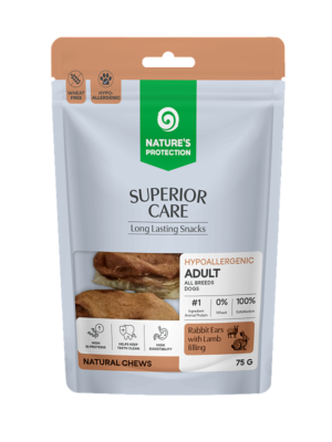 Nature's Protection White Rabbit Ears with Lamb 75g– ZEČJE UŠI S PUNJENJEM OD JANJETINE