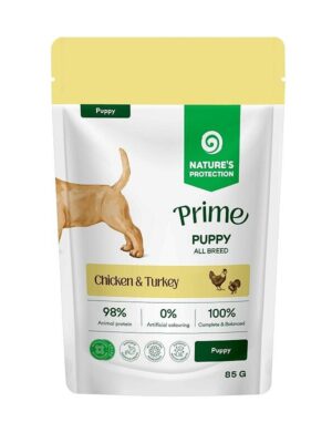 NATURE'S PROTECTION PRIME wet pet food with chicken and turkey for puppies of all breeds 85 g