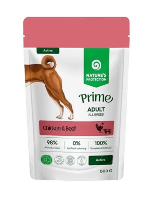 NATURE'S PROTECTION PRIME wet pet food with chicken and beef for the maintenance of energy for adult dogs of all breeds 500 g