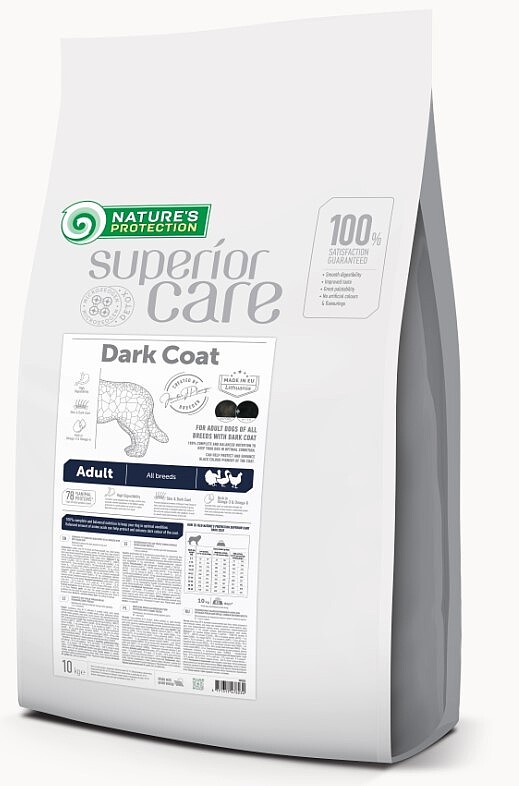 NATURE'S PROTECTION SUPERIOR CARE dry food for adult dogs of all breeds with black coat with poultry 10 kg