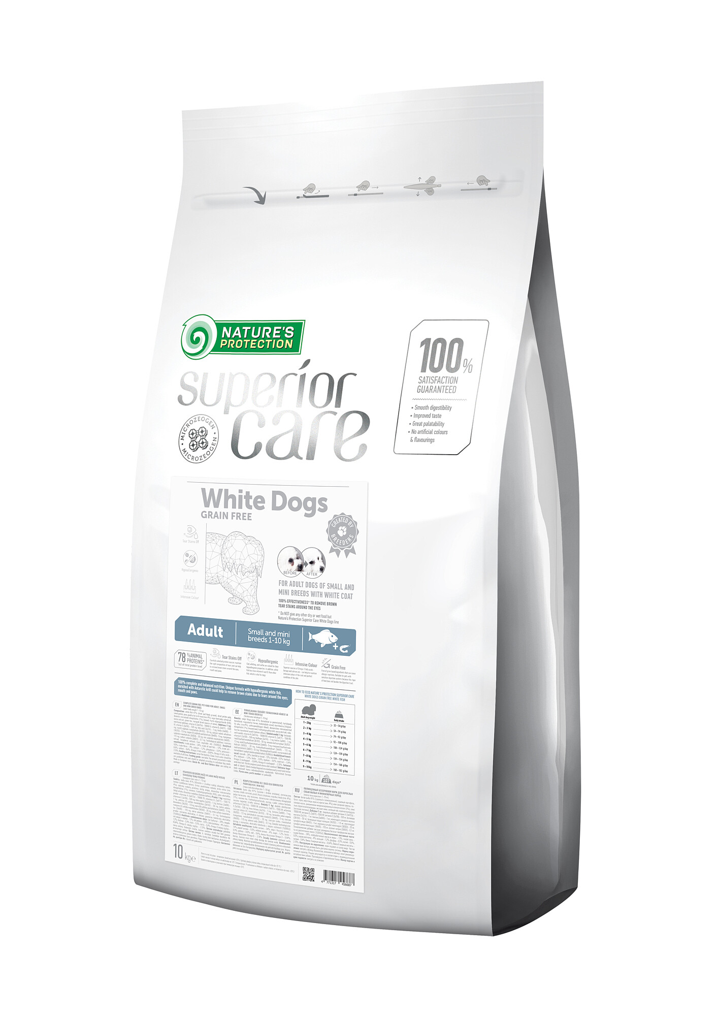 Nature’s Protection Superior Care White Dogs Grain Free – White Fish Dry Food for Adult Small & Mini Breeds 10kg-bijelom ribom